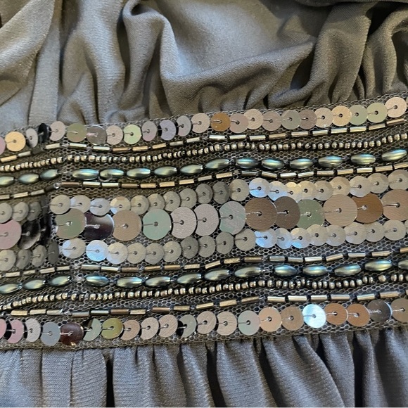 Gray dress with Sequined around Waist XLP Extra Large Petite - Picture 5 of 10